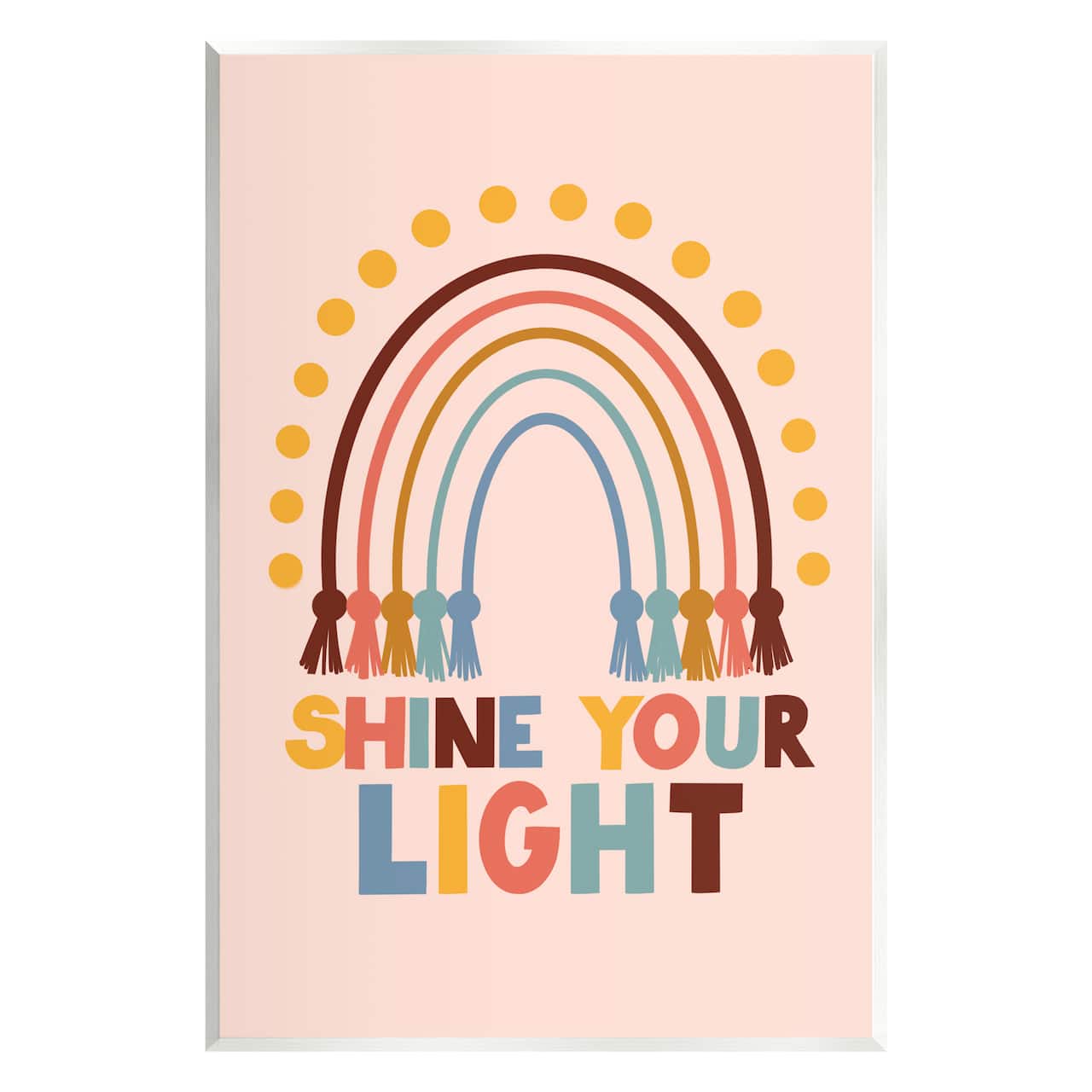 Stupell Industries Shine Your Light Hanukkah Rainbow Wall Plaque Art